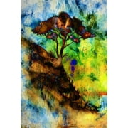 MOHome 5x7ft Abstract Painting Tree Backdrop Grunge Color Collage Scenery Photography Background Adult Artistic Portrait Seaside Landscape Photo Shoot Studio Props Video Drop Drape