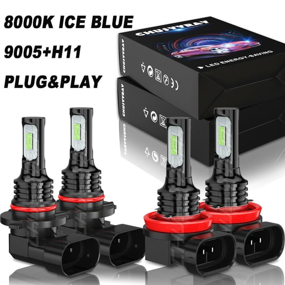 For Dodge Durango 2016-2019 - 8000K LED Headlight Fog Light Bulbs Combo Kit