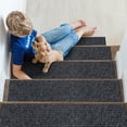 thumbnail image 4 of Ottomanson Indoor/Outdoor Non-Slip Stair Treads for Wooden Steps 8" x 30" Rubberback Step Mat, 14 Pack, Black, 4 of 12