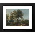 thumbnail image 2 of Giovanni Battista Cimaroli 24x19 Black Modern Framed Museum Art Print Titled - River Landscape with Shepherd and Flock, 2 of 5