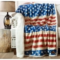 thumbnail image 2 of Carstens, Inc Carstens Wrangler Stars & Stripes USA American Flag Sherpa Fleece 54x68 Throw Blanket, 54" x 68", White, 2 of 7