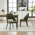 thumbnail image 2 of YOUNIKE Mid-Century Modern Dining Chairs Set of 2, 20.1"W Fabric Kitchen Chairs, Upholstered Armless Chairs with Metal Legs, Green, 2 of 20