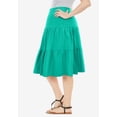 thumbnail image 3 of Woman Within Plus Size Elastic-Waist Knit Tiered Skirt, 3 of 6