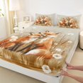 thumbnail image 3 of jejeloiu Jungle Animal Fox Bed Sheets,Rustic Dandelion King Sheets For Girls Kids 4pcs, 3 of 7
