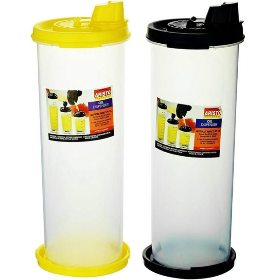 2 Piece Set   Oil & Vinegar Dispensers – BPA-Free, No-Drip Spout 33 Fl Ounce Each