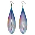 thumbnail image 2 of Yamaler Fashion Women Rainbow Stainless Steel Hollow Waterdrop Ear Drop Hook Earrings, 2 of 6