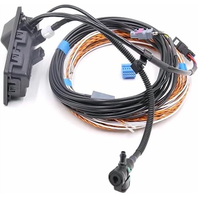 Compatible For VW MQB Tiguan Water Wash 5NA827566D Rear View Camera Trunk handle with Guidance Line Wiring harness(WITH WASH)