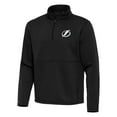 thumbnail image 2 of Men's Antigua Black Tampa Bay Lightning Twist Quarter-Zip Pullover Jacket, 2 of 3