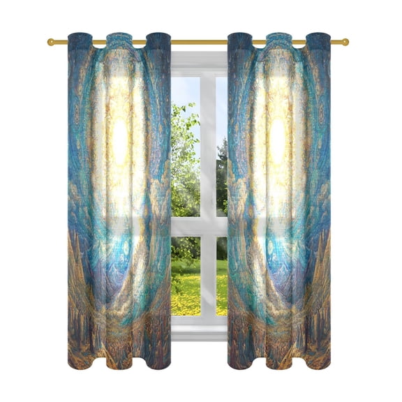 BZSMCE Window Curtain Panels Fashion Celestial Radiance Printed 63x42in/63x52in