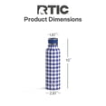 thumbnail image 4 of RTIC 20 oz Ceramic Lined Insulated Journey Water Bottle, Leak-Proof Lid, Cobalt Gingham, 4 of 8