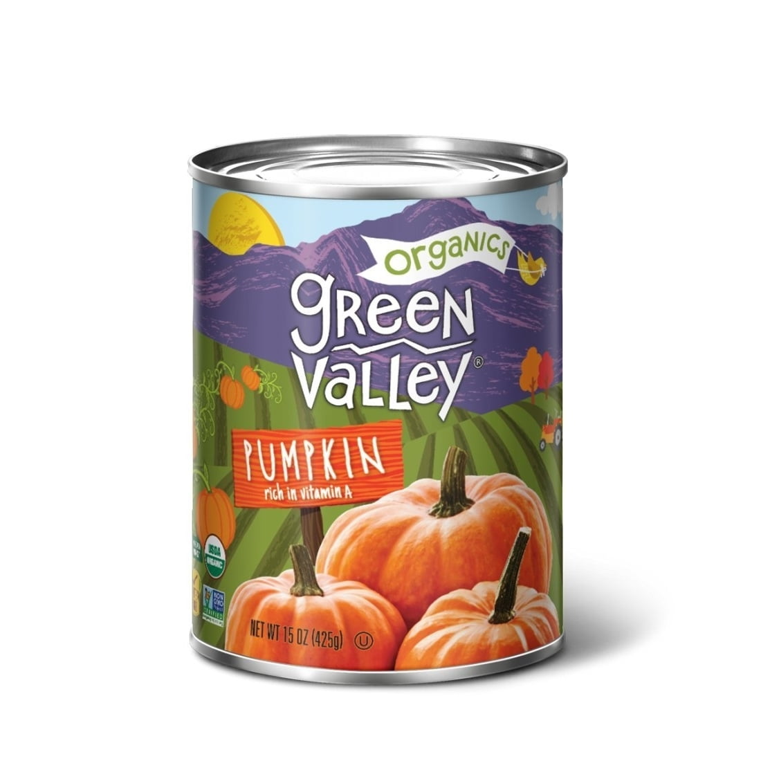 Green Valley Organic Pumpkin 15 Ounce (Pack of 6)