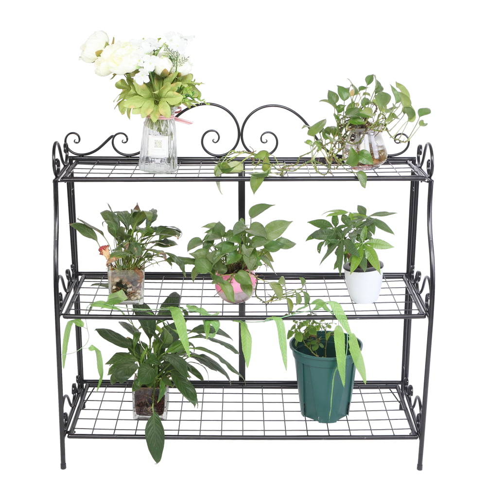 Details about   3 Tier Metal Plant Stand Flower Pot Holder Display Garden Home Indoor Outdoor US 