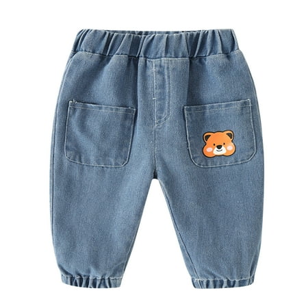 

Qufokar Carters Organic Kids Pants Boys Children Kids Toddler Baby Boys Girls Cute Cartoon Animals Print Jeans Pants Trousers Outfits Clothes