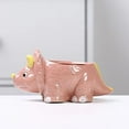 thumbnail image 3 of Ceramic Dinosaur Planter with Tray - Blue Triceratops Succulent Pot, 6 Inch Small Cactus Flower Holder, Cute Desktop Decor for Home Office, Unique Gift for Plant Lovers, 3 of 8