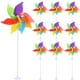 thumbnail image 1 of Molinos de viento coloridos para jardín y césped, decoraciones para exteriores, adornos de molino de viento para escritorio, 10 Uds., 1 of 4