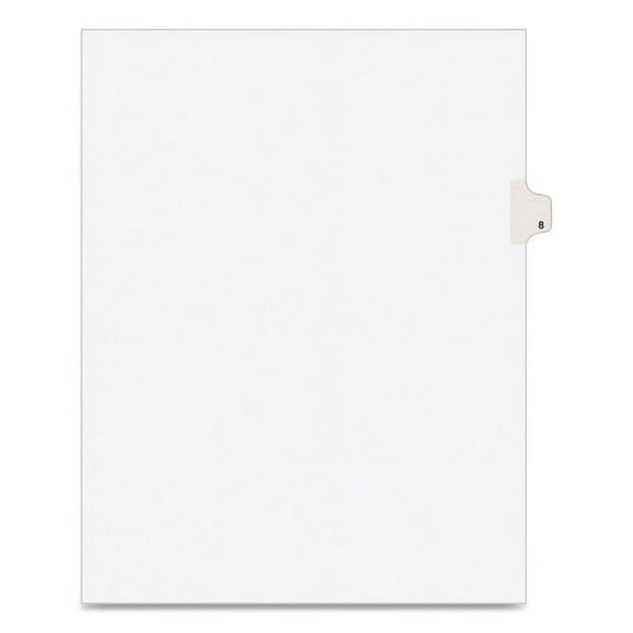 Preprinted Legal Exhibit Side Tab Index Dividers, Avery Style, 10-Tab, 8, 11 x 8.5, White, 25/Pack