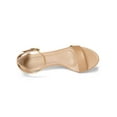 thumbnail image 4 of BLISSFUL STEP Women's Shoes Kitten Heel Ankle Strap Open Toe Sandals Nude 7.5, 4 of 7