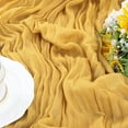 thumbnail image 3 of Holzlrgus Cheesecloth Table Runner 10ft Gauze Boho Rustic Gold Cheese Cloth Table Runner for Wedding Bridal Shower Fall Thanksgiving Christmas Decoration Yellow, 3 of 5