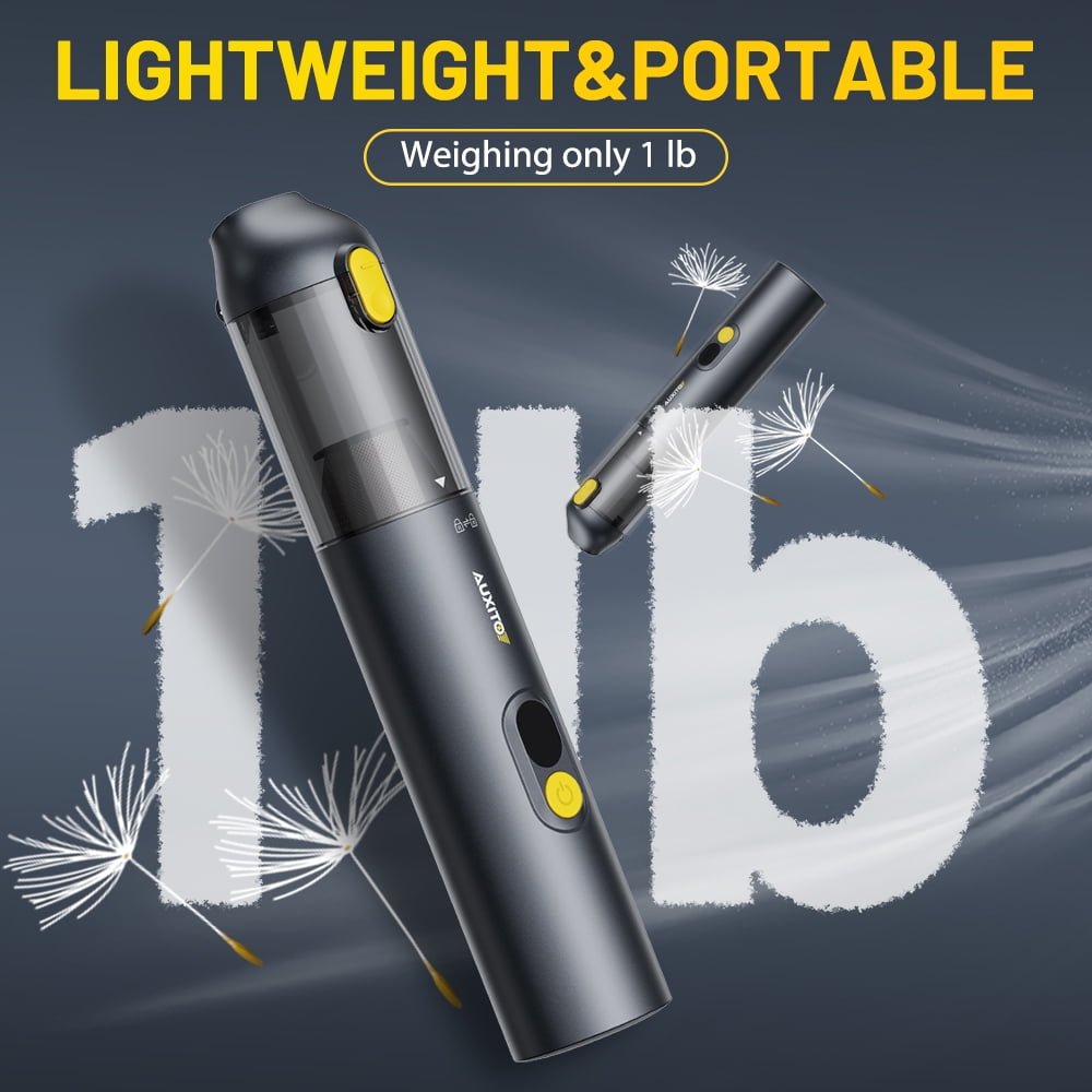 AUXITO Car Vacuum Cleaner Cordless, 14000pa 6000mAH High Power Long Endurance, Strong Suction Handheld Portable Car Vacuum for Car, Home, Office, Pet, Black & Yellow