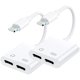 thumbnail image 1 of wonima11 [Apple MFi Certified] 2 Pack iPhone Headphone Adapter, Lightning to 2 Lightning Adapter,Headphone dongle for iPhone 14/13/12/11/XS/XR Support Audio+Charge+Call+Volume, 1 of 1