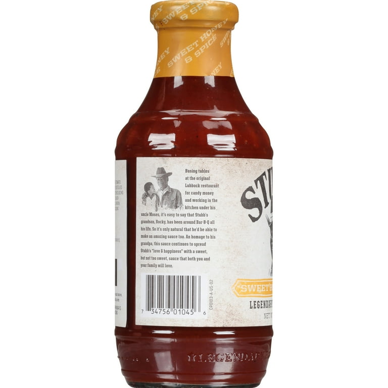 Stubb's Gluten Free Sweet Honey Spice Legendary Bar B Q Sauce