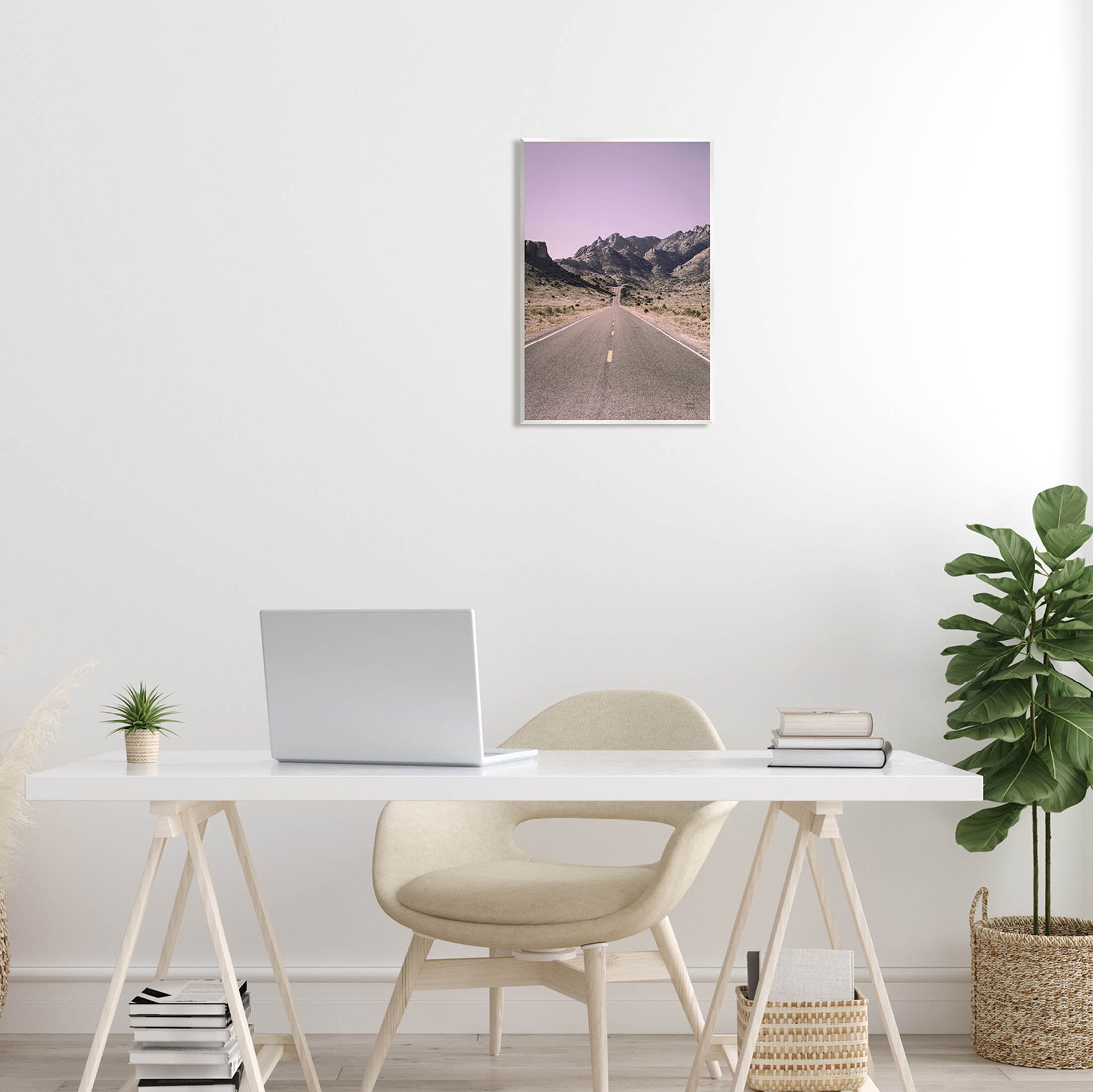 Stupell Industries Endless Desert Canyon Road Purple Sky Photograph Unframed Art Print Wall Art, Design by Nathan Larson