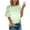 #2-Green, variant on Womens T-Shirts Short Sleeve Fashion Print Blouse Round Neck Casual Tops on Ladies