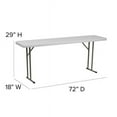 thumbnail image 5 of 10 PACK 18'' x 72'' Granite White Plastic Folding Table - Seminar Training Plastic Folding Table, 5 of 5