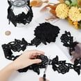 thumbnail image 4 of 5 Yards Floral Boho Lace Applique Trim 3.2 Wide Black Flower Embroidery Lace Edge Trimmings Embroidered, 4 of 8
