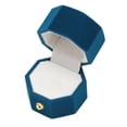 thumbnail image 4 of Hexagonal Flannel Ring Box, Velvet Jewelry Ring Box Romantic Engagement Wedding Case with Small Slot, Gorgeous Vintage Double Ring Gift Box for Proposal Ceremony Wedding Engagement, 4 of 7
