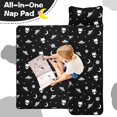 thumbnail image 4 of Alien and UFO Black Pattern Teens Toddler Nap Mat with Pillow, Sleeping Mat Bag for Preschool Daycare 60"x20", 4 of 6