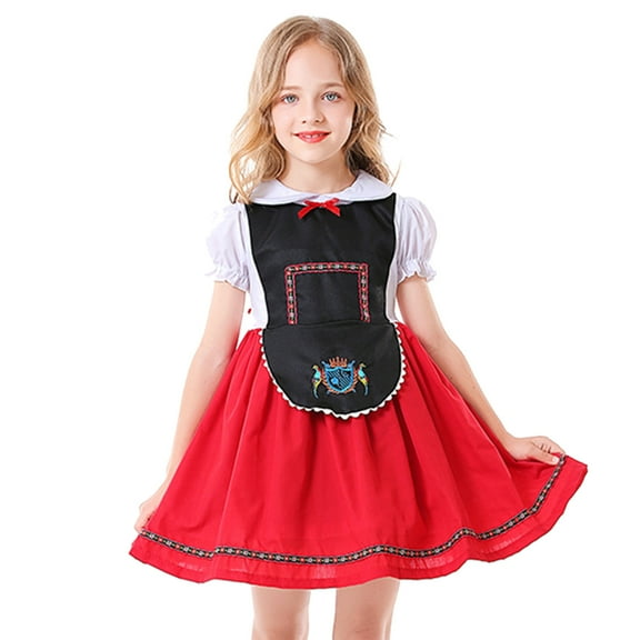 EnJoCho Girls Sculpting Stage 1 PC Dress Children Hallo-ween Oktoberfest Dress Body Sculpting Stage Little Children Girl Summer Trendy Dress Outfits Cute Dresses 6-7 Years
