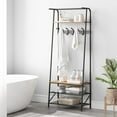 thumbnail image 3 of Coat Rack Shoe Bench, 4-in-1 Hall Tree with Storage Shelf, Shoe Rack, Hanging Hooks & Bench, Industrial Rustic Brown & Black, 3 of 8