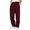 Wine, variant on QLEICOM Men's Pants,Cargo Pants for Men,Men Work Pants in Solid Color with Multiple Pockets and Elastic Drawstring Waist Delivering Straight Leg Gym Silhouette
