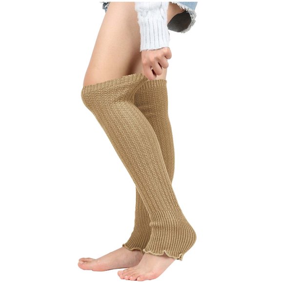 Besolor Womens Leg Warmers Knit Ankle Socks Winter Warm Ruffle Long Boot Socks 80s Accessories for Party Sports Yoga