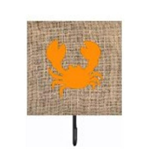 Carolines Treasures BB1104-BL-OR-SH4 Crab Burlap And Orange Leash Or Key Holder