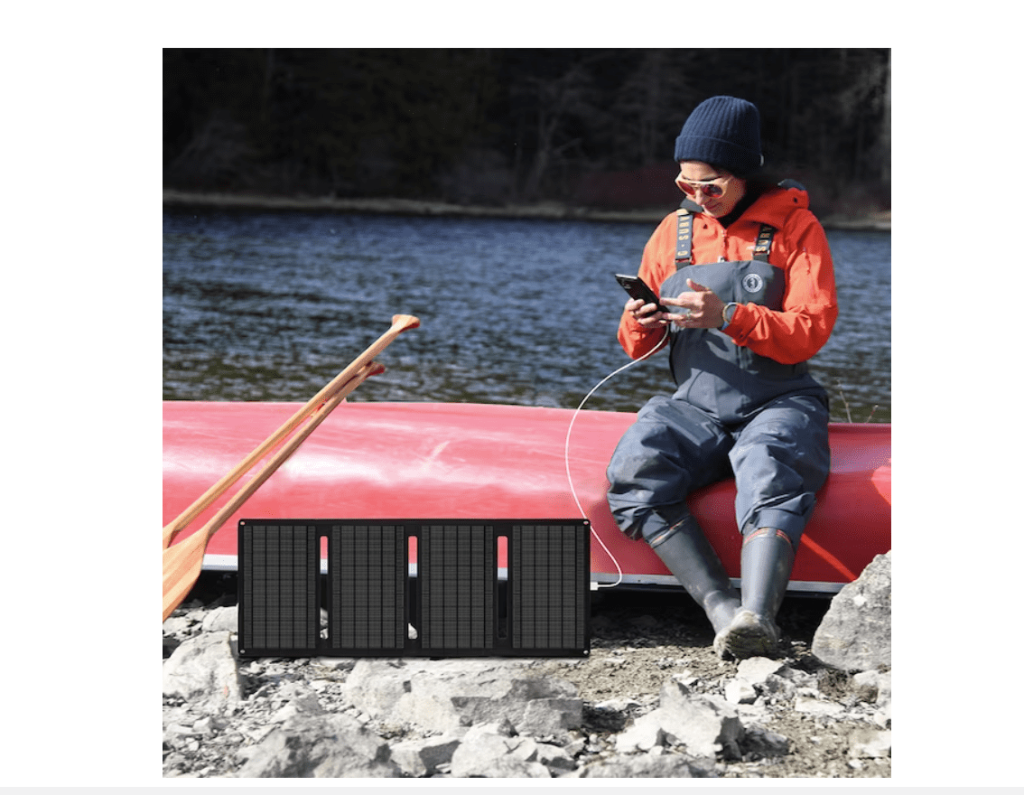 Utilitech 32-in x 12.4-in x 0.1-in 30-Watt Portable Solar Panel