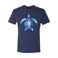 thumbnail image 2 of Sea Turtle Tie Dye Art Animal Lover Mens Premium Tri Blend T-Shirt, Vintage Navy, Large, 2 of 3