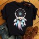 thumbnail image 1 of Camiseta De Moda Para Mujer Estampada Dreamcatcher Verano Manga Corta tops Dama Niñas Nuevas Camisetas Gráficaspangjing, 1 of 3
