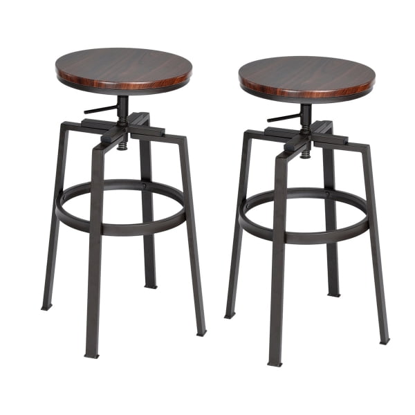 Banco 2 Silla DE Bar FURNITURER Amat Walnut CLÁSICO