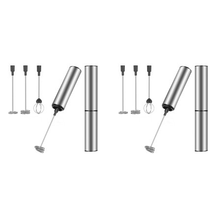 2X Milk Frother Handheld Coffee Frother Electric Whisk, USB Rechargeable Foam Maker Bubbler Egg Beater for Hot Chocolate
