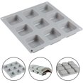thumbnail image 4 of Moldes de jabón DIY 9 cavidades Molde de jabón cuadrado hecho a mano Moldes de jabón reutilizables Molde de jabón cuadrado para hornear Moldes de jabón de silicona cuadrados flexibles Grado, 4 of 5