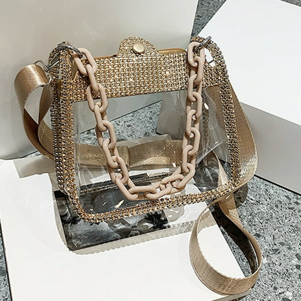 Bolsos de gelatina de PVC bolso de mano a la moda para mujer bolsos de mano con diamantes de imitacion FLhrweasw Nuevo