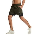 thumbnail image 2 of TRKIYQC Hombres Verano Casual Secado rápido Sport Running Shorts con Capa Interna,Letras Estampadas Cintura Elástica Cordón Pantalones Deportivos con Bolsillos para Gimnasio,Jogger,Entrenamiento TRKIYQC casual, 2 of 8