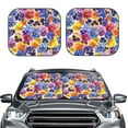 thumbnail image 2 of Naloa The Garden Tricolor Pansy Flower 2 Piece Foldable Car Sun Shades, Car Windshield Sunshade, Front Window Sunshade for Car, Truck, SUV - Medium, 2 of 7