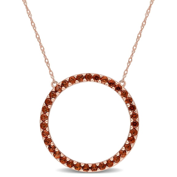 Everly Women's Garnet 10k Rose Gold Necklace