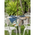thumbnail image 2 of Beige Easter Bunny Outdoor Tablecloth - 54 Inch Round Dining Table Cover, Spring Easter Eggs Floral Rustic Burlap Waterproof Outdoor Table Cloth with Umbrella Hole & Zipper for Picnic/Patio/Party, 2 of 7