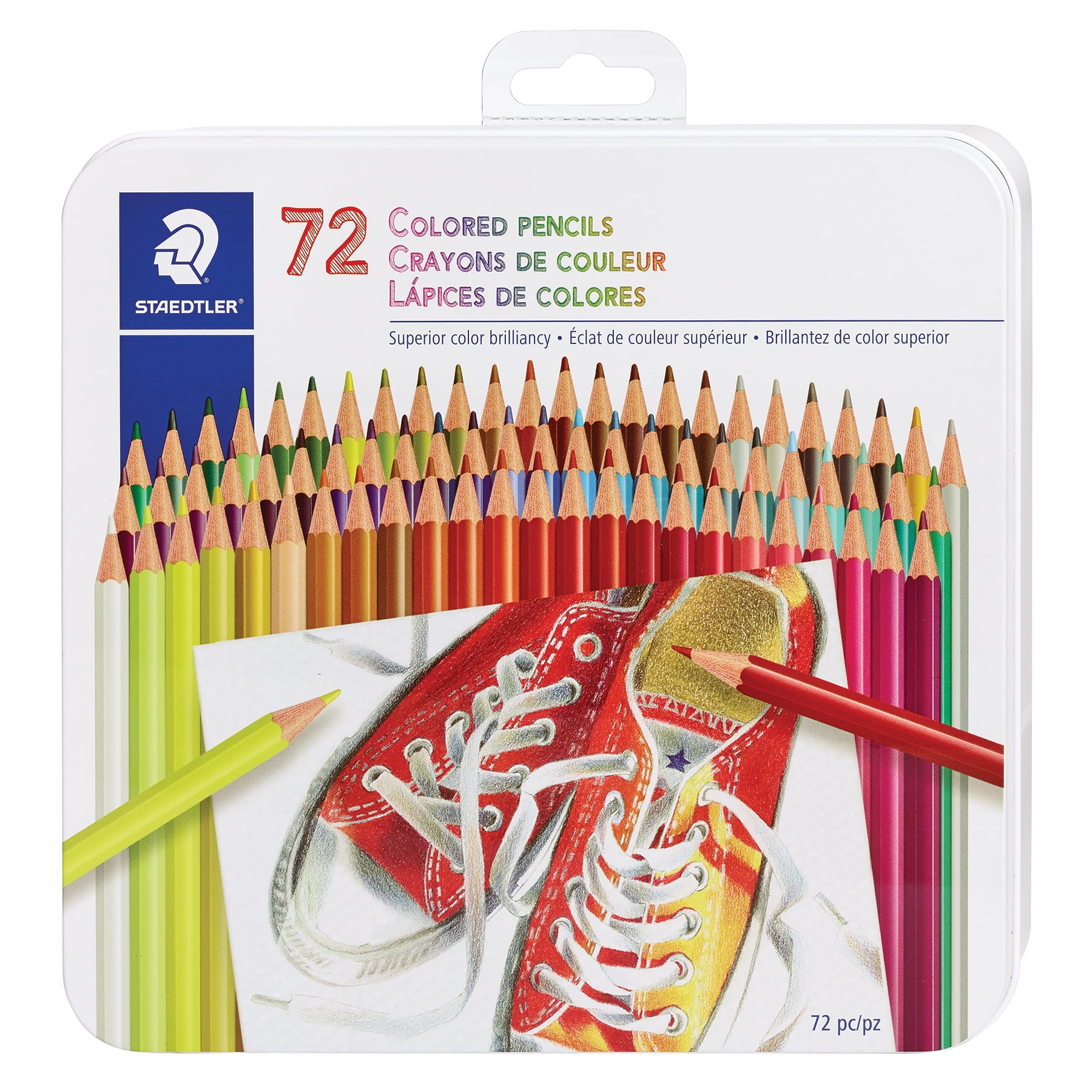 Staedtler Coloured Pencils, Metal Tin of 72 Colours