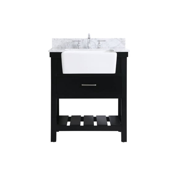 Elegant Lighting Vf60130-Bs Clement 30" Free Standing Single Basin Vanity Set - Black