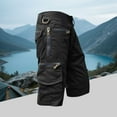 thumbnail image 7 of Homeyce Kangoosport Men's Outdoor Shorts Zipper Pocket Quick-Dry Kangosport Shorts Casual Military Work Casual Below Knee 3/4 Cargo Shorts Solid Color Elastic Waist Short Pants,Black M, 7 of 7